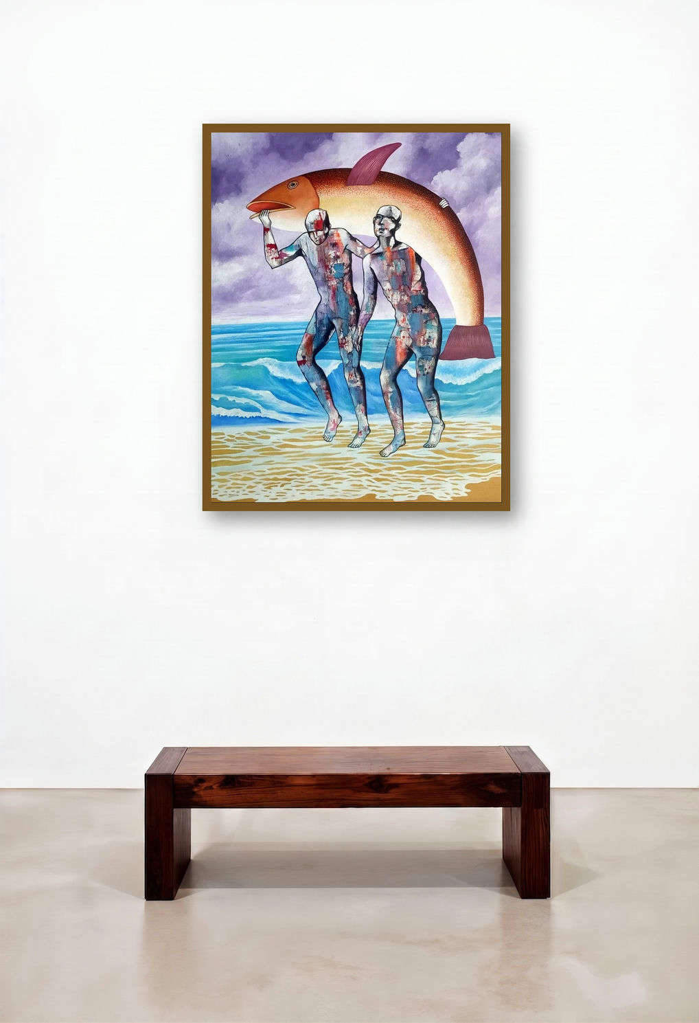 Search (The Ocean's Call) by artist Ranjith Raghupathy displayed in a Urban Loft Library