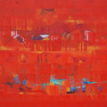 Abstract oil painting titled 'Search Of Eternity 18', 36x60 inches, by artist Raghu Neware on Canvas