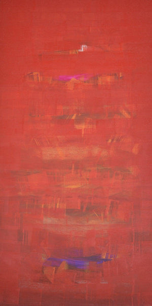 Abstract oil painting titled 'Search Of Eternity 23', 70x36 inches, by artist Raghu Neware on Canvas