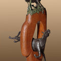Search' animals Bronze, Wood sculpture by artist Subrata Paul, 37x19 inch, on bronze, wood