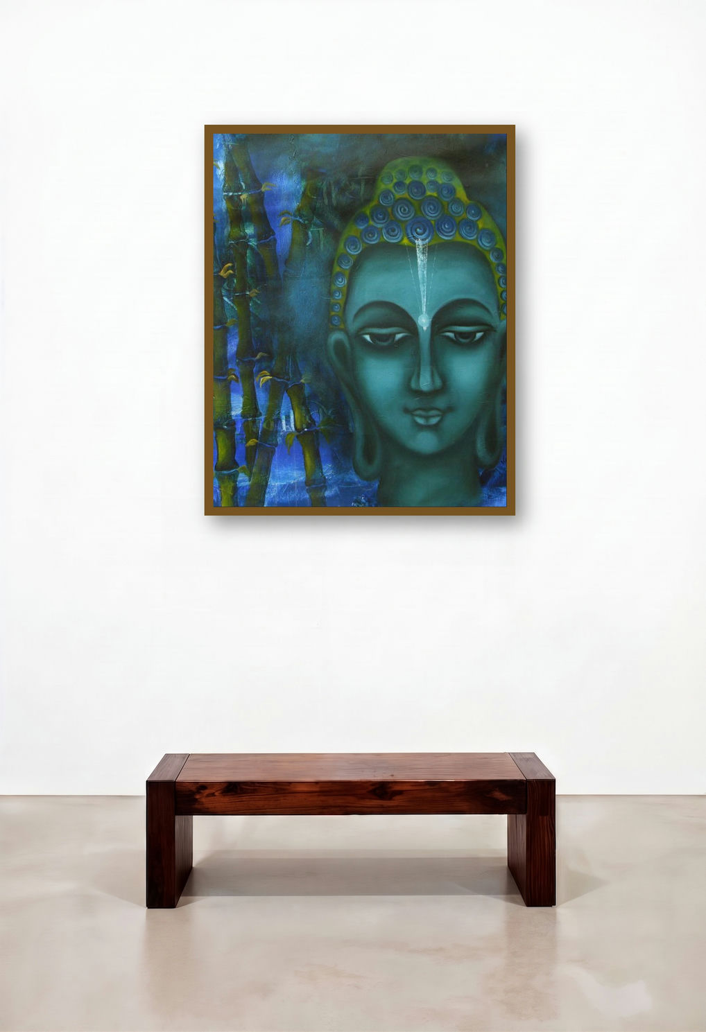 Searching Of Life Iv (Forest Illumination) by artist Vijaya Ved displayed in a Transitional Home Office