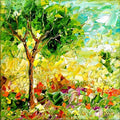 Nature oil painting titled 'Seasons 140', 12x12 inches, by artist Bahadur Singh on Canvas