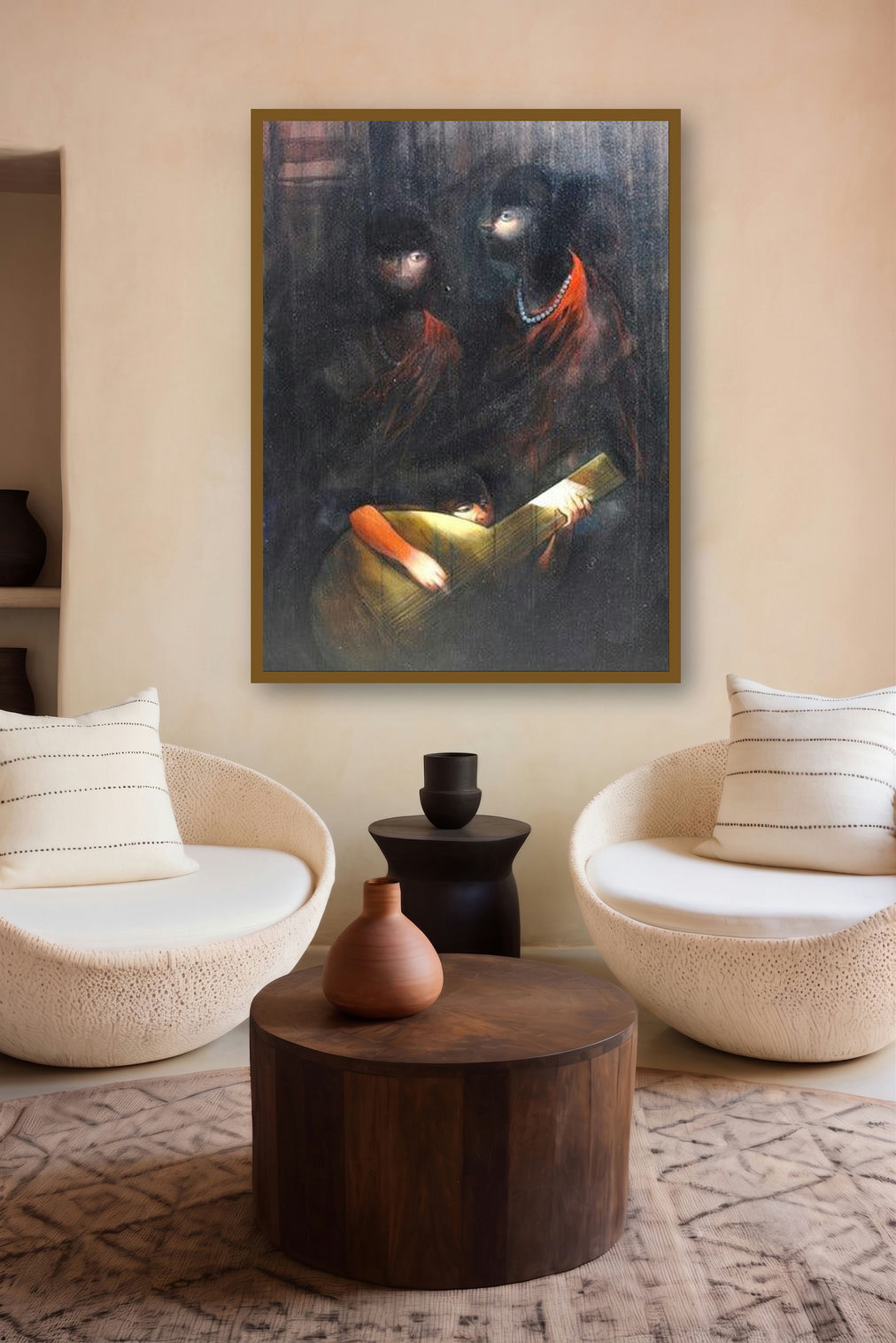 Secret Music (Echoes of the Night: A Musical Embrace) by artist Narayan Shelke displayed in a Modern gallery