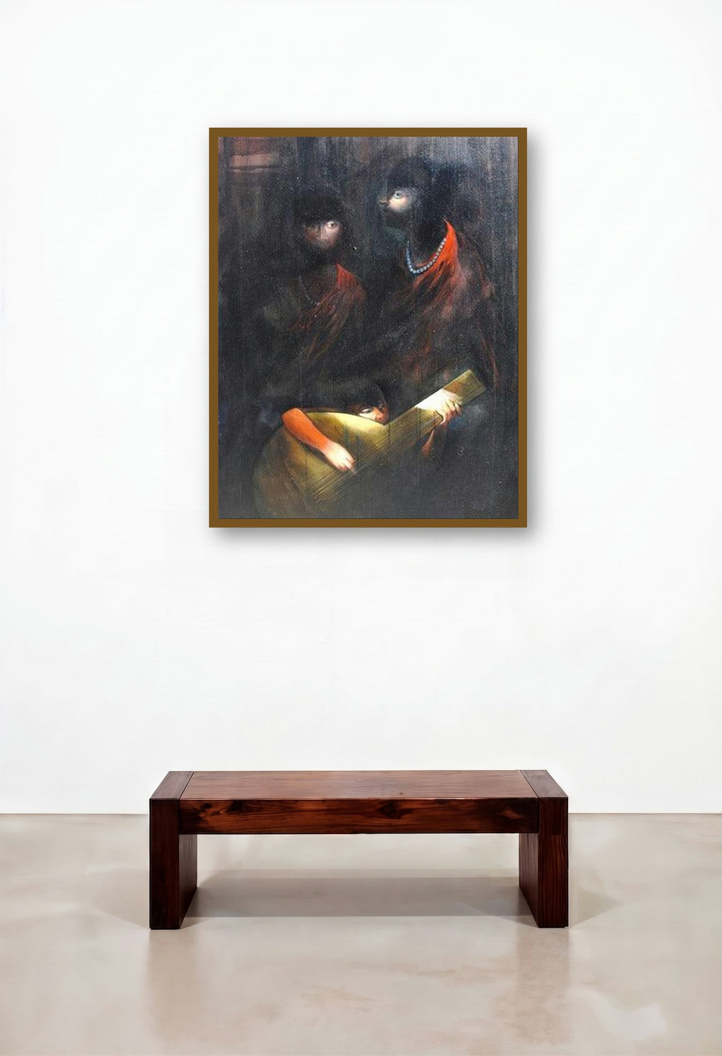 Secret Music (Echoes of the Night: A Musical Embrace) by artist Narayan Shelke displayed in a Eclectic Hallway