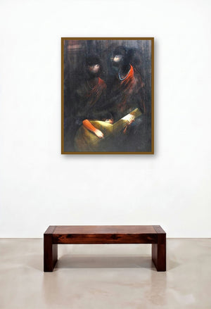 Secret Music (Echoes of the Night: A Musical Embrace) by artist Narayan Shelke displayed in a Eclectic Hallway