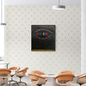 In-situ view of Asim Paul's 'Seed' painting in a room