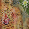 Nature mixed media painting titled 'Self And Nature 1', 36x18 inches, by artist RAMA REDDY on Paper