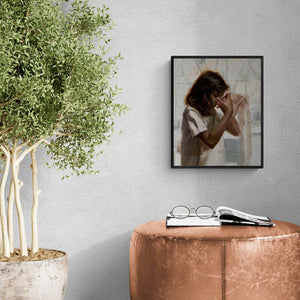 In-situ view of Abhijeet Patole's 'Self Conversation 4' painting in a room