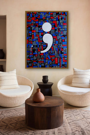 Semicolan (Pause and Continue) by artist Paresh More displayed in a Modern gallery