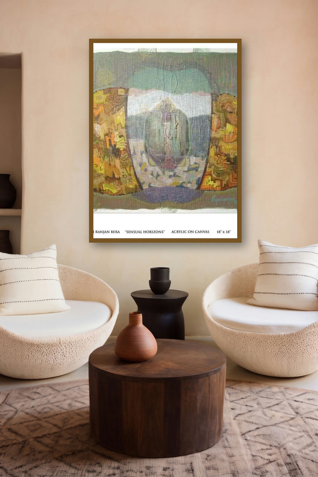 Sensual Horizons (Ethereal Landscape: Whispers of the Earth) by artist Pinaki Ranjan Bera displayed in a Modern gallery