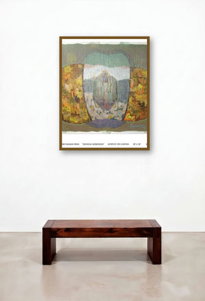 Sensual Horizons (Ethereal Landscape: Whispers of the Earth) by artist Pinaki Ranjan Bera displayed in a Modern Foyer