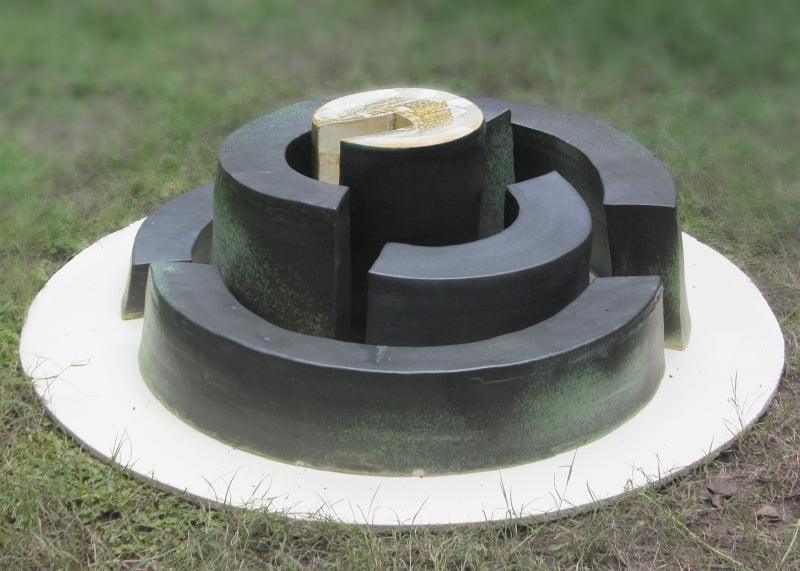 Abstract sculpture titled 'Sequence', 24x24x10 inches, by artist Owanka Bhattacharjee on Ceramic