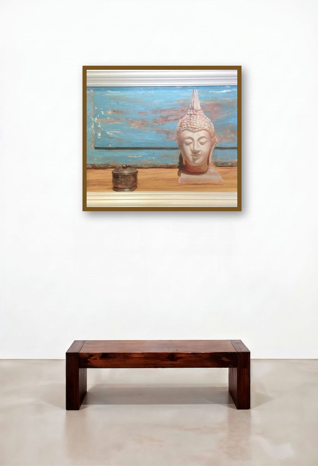 Serenity 7 (Serene Presence) by artist Rishi Kapil displayed in a Eclectic Hotel Suite