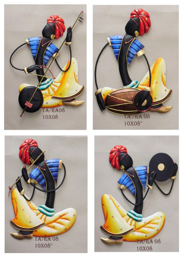 Set Of 4 Musician(Blue) Handicraft by Nitesh