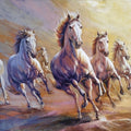 Seven Horses' animals acrylic painting by artist Deven Ramesh Bhosale, 24x36 inch, on canvas