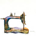 Sewing Machine 1' still-life watercolor painting by artist Shankar Lohar, 24x24 inch, on paper