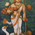Shaarada' religious acrylic painting by artist Manisha Srivastava, 40x28 inch, on canvas