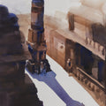 Shadows Of Times Past' landscape watercolor painting by artist Prashant Prabhu, 22x15 inch, on archival paper