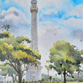 Cityscape acrylic painting titled 'Shahid Miar Kolkata', 24x18 inches, by artist Ranabir Saha on Canvas