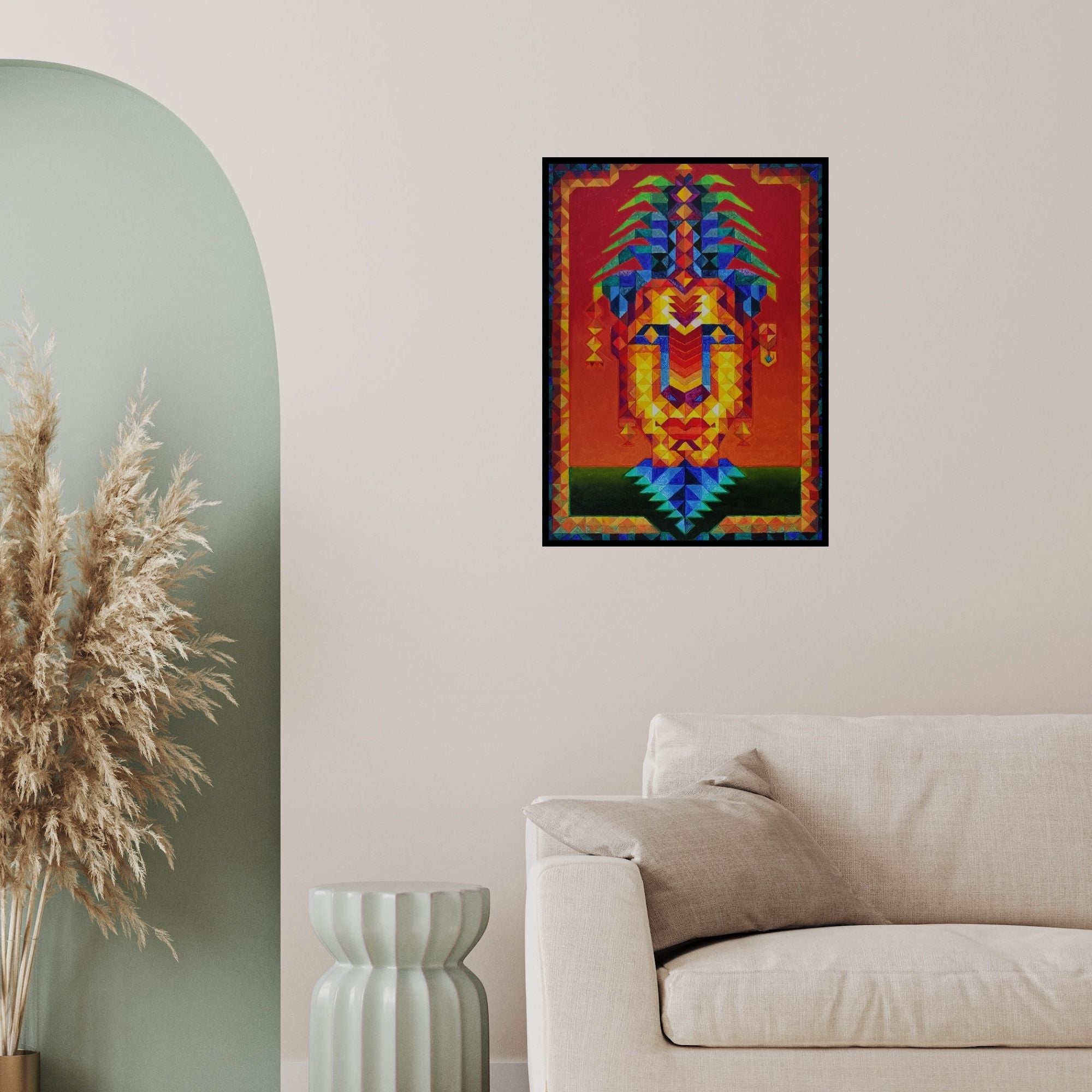 In-situ view of Madhukar Munde's 'Shakti (Ancient Wisdom)' painting in a room