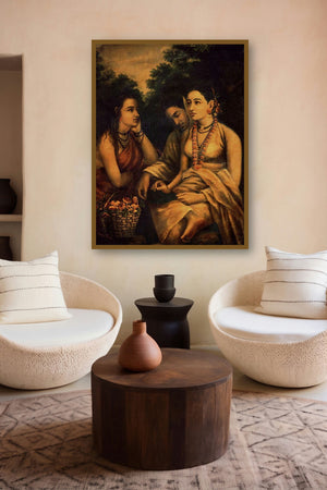 Shakumthala Patralekhan (Words of Love) by artist Raja Ravi Varma displayed in a Boutique gallery