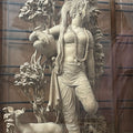 Shakuntala' figurative Wood sculpture by artist M R Raju, 42x19 inch, on wood