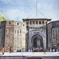 Cityscape acrylic painting titled 'Shaniwar Wada', 18x24 inches, by artist Ranabir Saha on Canvas