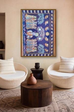 Sharad Purnima (Celestial Dance) by artist Rajendra Khanna displayed in a Modern gallery