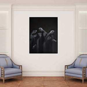 In-situ view of Uttam Bhattacharya's 'Shared Dreams' painting in a room