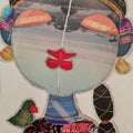 She 4' figurative mixed-media painting by artist G Subramanian, 12x8 inch, on paper