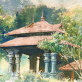 Scenic watercolor painting titled 'Shed', 11x14 inches, by artist Sankara Babu on Paper