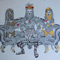 Fantasy mixed media painting titled 'Shekh Ji', 15x22 inches, by artist Bandana Kumari on Paper