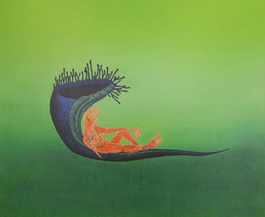 contemporary mixed media painting titled 'Shes Shayya 2', 36x30 inches, by artist Nitesh Panchal on Canvas