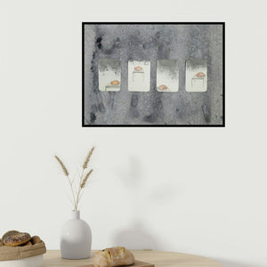 In-situ view of Dishakha Yadav's 'Shifting (The Weight of Thought)' painting in a room