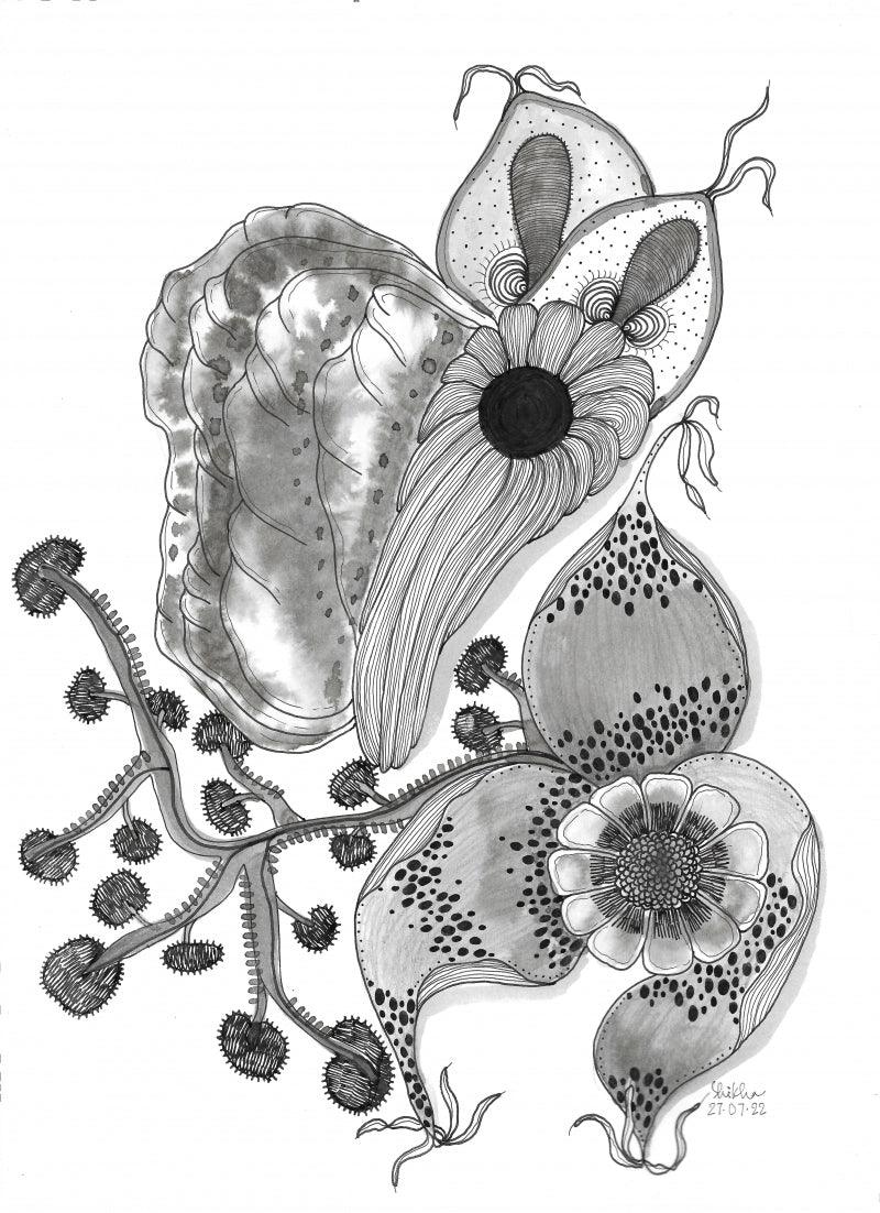 contemporary pen ink drawing titled 'Shikha Baheti Soul Portrait 3', 12x8 inches, by artist Shikha Baheti on 200gsm archivalpaper