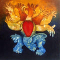 Shiv Sadhike' contemporary acrylic painting by artist Rasana Bhardwaj, 24x24 inch, on canvas