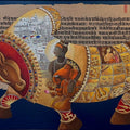 'Shiva Nandi 1' religious acrylic painting by artist Chandrakant Tajbije, 36x60 inch, on canvas