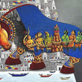 Shiva Nandi 2' religious acrylic painting by artist Chandrakant Tajbije, 36x60 inch, on canvas