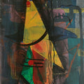 Religious acrylic painting titled 'Shiva Series 8', 21x12 inches, by artist Narendra Jatav on Paper