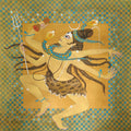Shivtandav' religious mixed-media painting by artist Yojana Dehankar, 22x22 inch, on paper