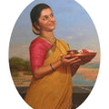 Shraddha' figurative oil painting by artist Ramesh Nanware, 42x29 inch, on canvas