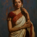 Figurative oil painting titled 'Shraddha', 36x24 inches, by artist Ramesh Nanware on Canvas