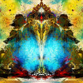 Religious Digital Painting digital art titled 'Shri Ganesha Abstract 02', 15x24 inches, by artist Pradip Shinde on canvas