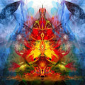 Religious Digital Painting digital art titled 'Shri Ganesha Abstract 03', 15x24 inches, by artist Pradip Shinde on canvas