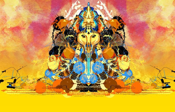 Shri Ganesha Abstract 04 by Pradip Shinde | ArtZolo.com