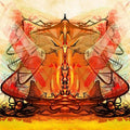 Religious Digital Painting digital art titled 'Shri Ganesha Abstract', 15x24 inches, by artist Pradip Shinde on canvas