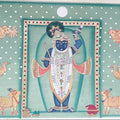 Religious pichwai traditional art titled 'Shrinathji 3', 24x36 inches, by artist Pichwai Art on Cloth