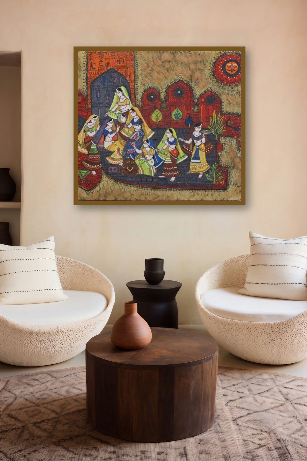 Shringaar 1 (Festive Adornment: Shringaar I) by artist Satish Chavhan displayed in a Contemporary gallery