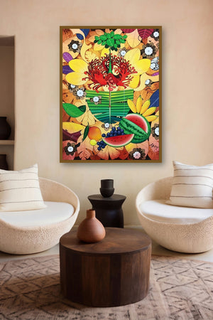 Siddhi From Gods In Nature Series (Nature's Bounty) (Tropical Bounty) by artist Ganapati Hegde displayed in a Curated gallery