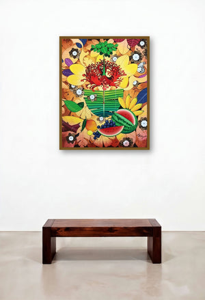 Siddhi From Gods In Nature Series (Nature's Bounty) (Tropical Bounty) by artist Ganapati Hegde displayed in a Eclectic Penthouse